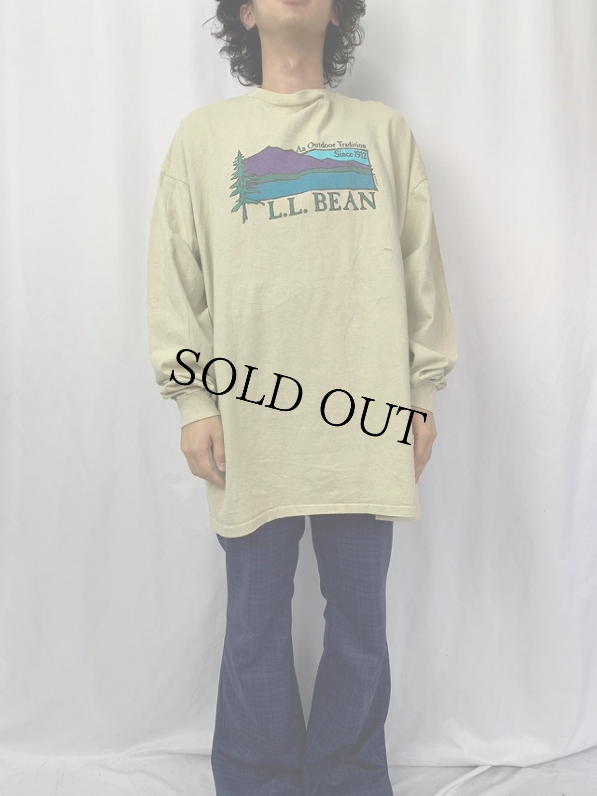 画像2: 90's L.L.Bean USA製 プリントロンT XXL (2)