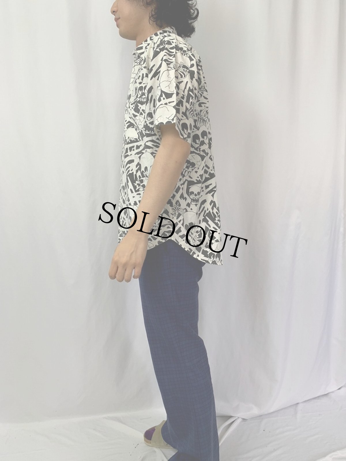 画像3: 90's〜 スカルプリントシャツ (3)