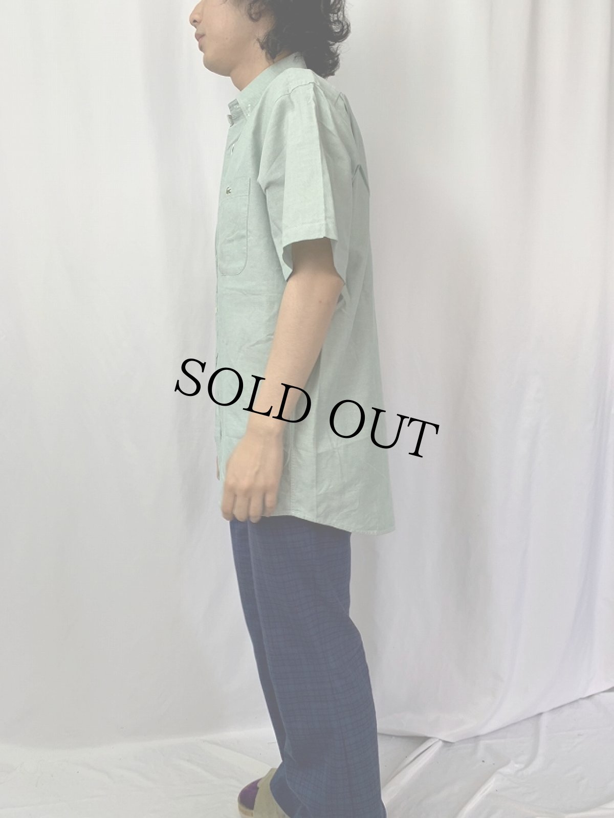 画像3: 70〜80's CHEMISE LACOSTE FRANCE製 コットンボタンダウンシャツ SIZE39 (3)