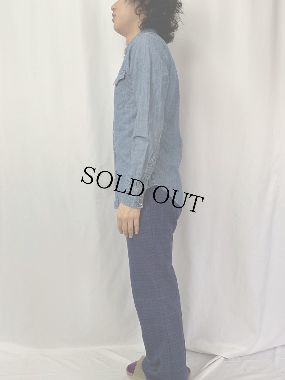 画像3: Ralph Lauren RRL ウエスタンシャンブレーシャツ S (3)