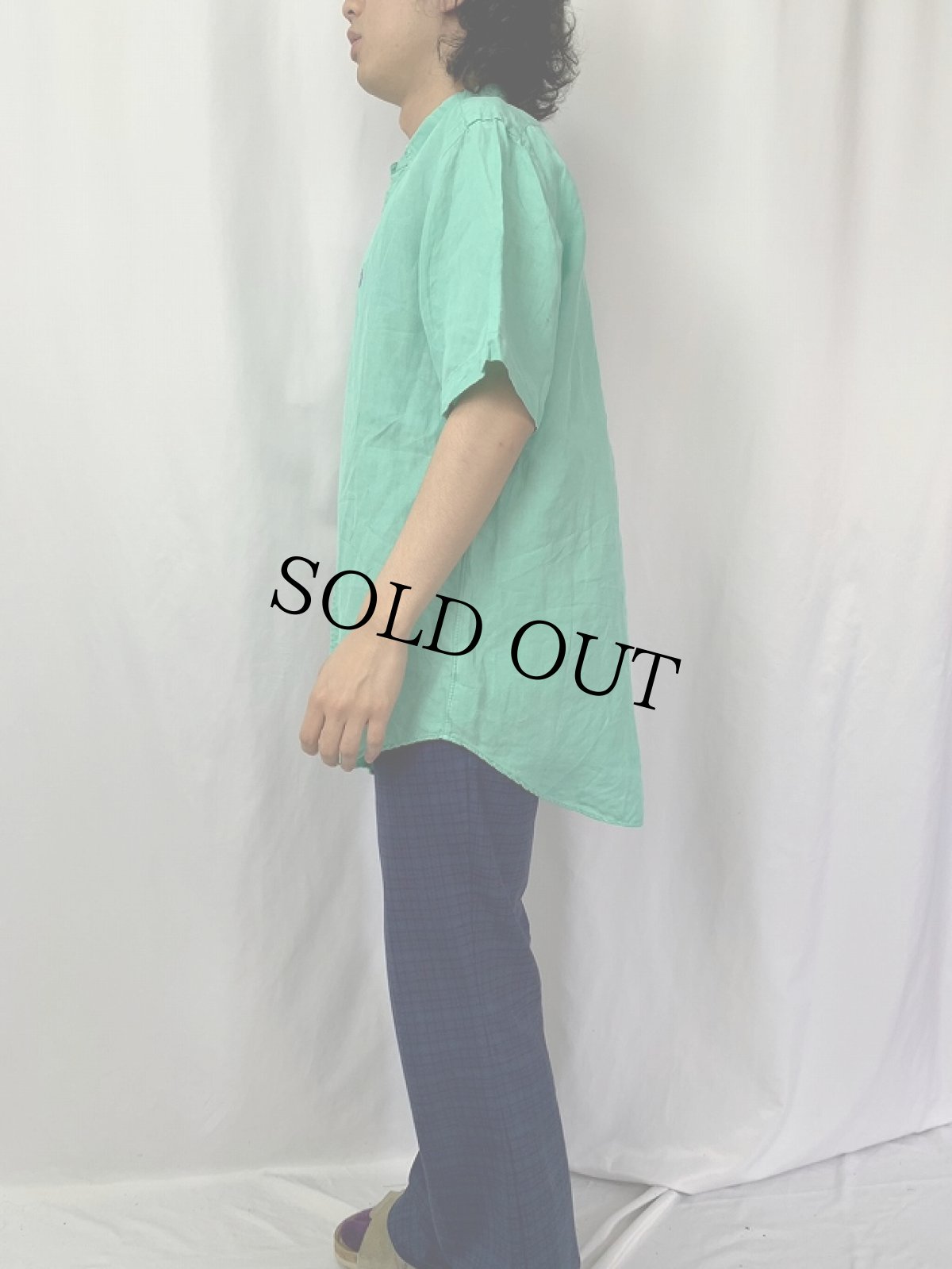 画像3: POLO Ralph Lauren "CLASSIC FIT" リネン×シルク ボタンダウンシャツ M (3)