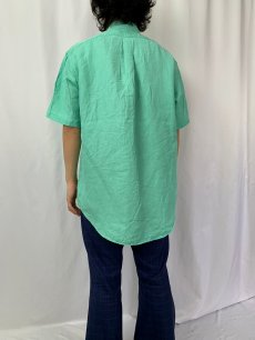 画像4: POLO Ralph Lauren "CLASSIC FIT" リネン×シルク ボタンダウンシャツ M (4)