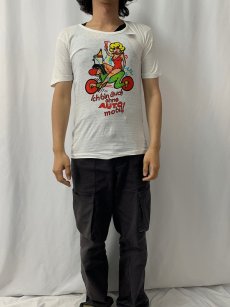 画像2: 80〜90's EURO シュールイラスト ペイントTシャツ L (2)