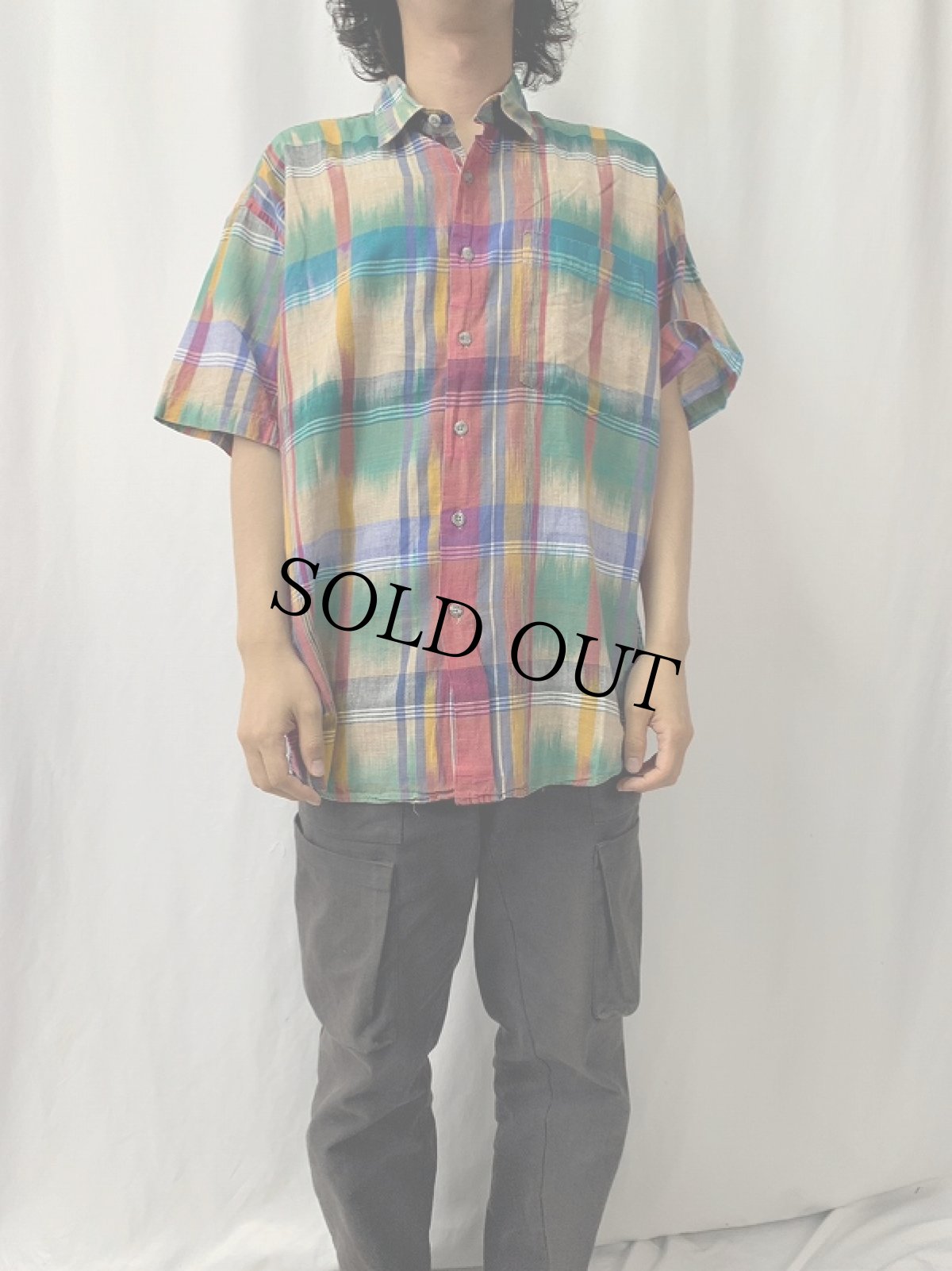 画像2: 80〜90's L.L.Bean USA製 チェック柄シャツ XL (2)