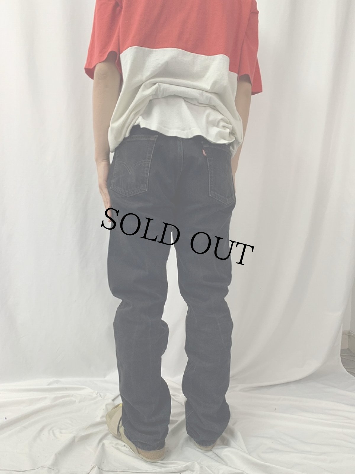 画像4: 90's Levi's 505 USA製 サルファブラックデニムパンツ W31 (4)