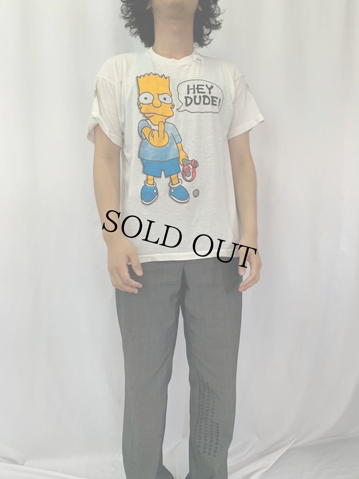 画像2: 80's THE SIMPSONS USA製 "HEY JUDE!" キャラクタープリントTシャツ XL (2)