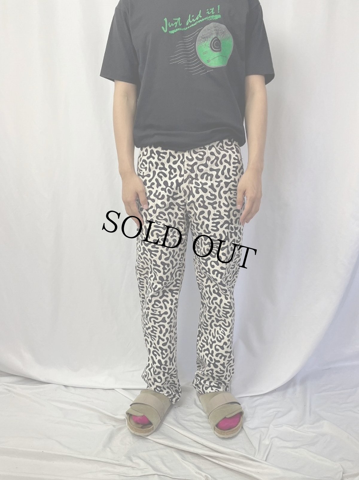 画像2: 70's 韓国 学生軍事訓練用 バクテリア迷彩 HBTパンツ W31 (2)