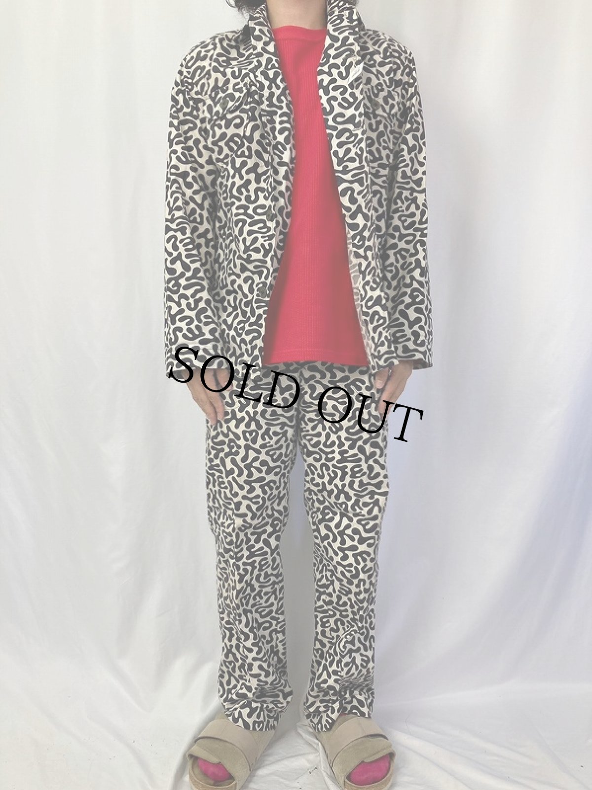 画像2: 70's 韓国 学生軍事訓練用 バクテリア迷彩 HBTシャツ/パンツ SETUP (2)