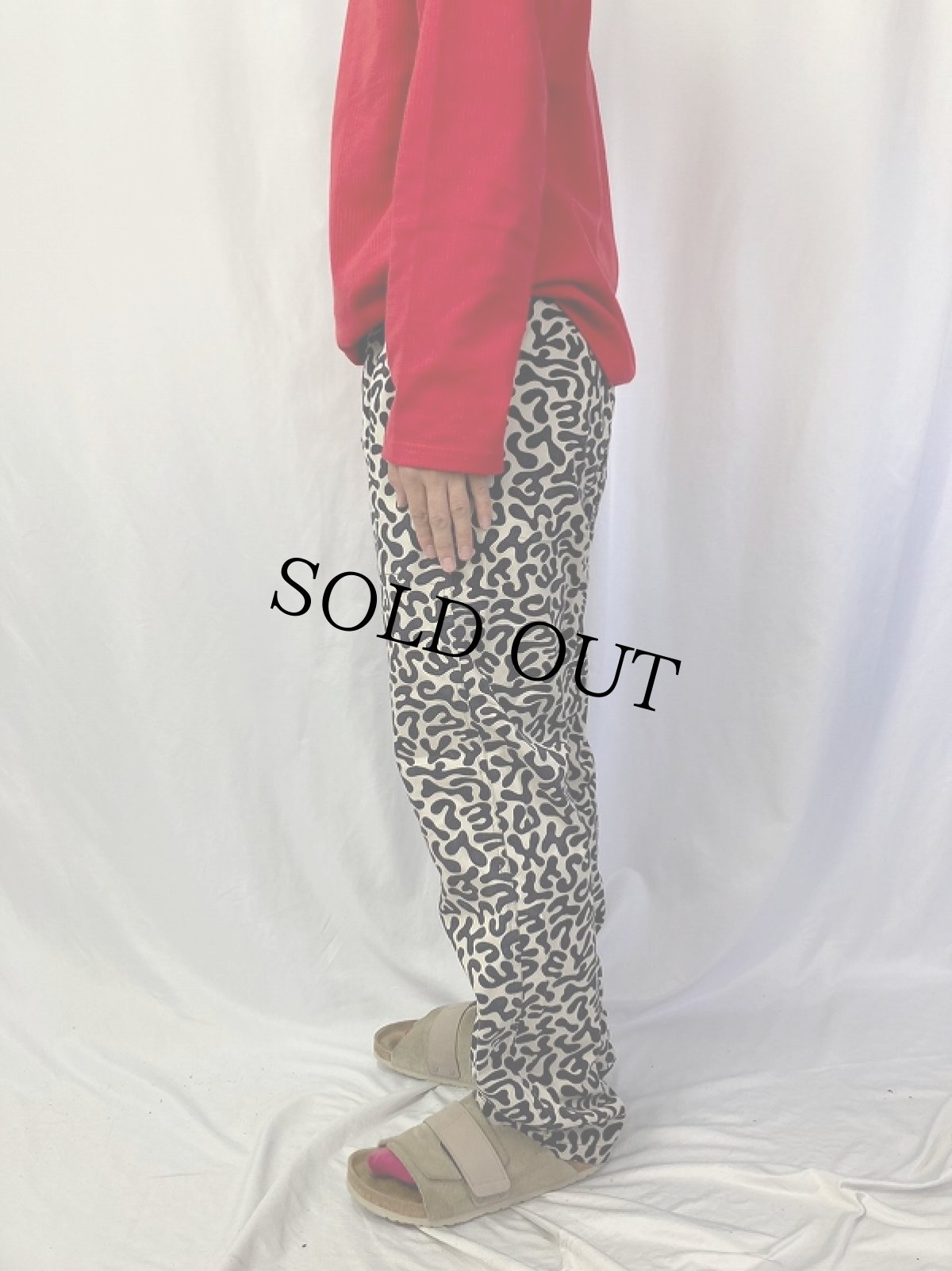 画像4: 70's 韓国 学生軍事訓練用 バクテリア迷彩 コットンツイルパンツ W34 (4)