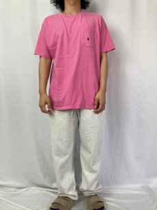 画像2: 90's POLO Ralph Lauren USA製 ロゴ刺繍 ポケットTシャツ M (2)