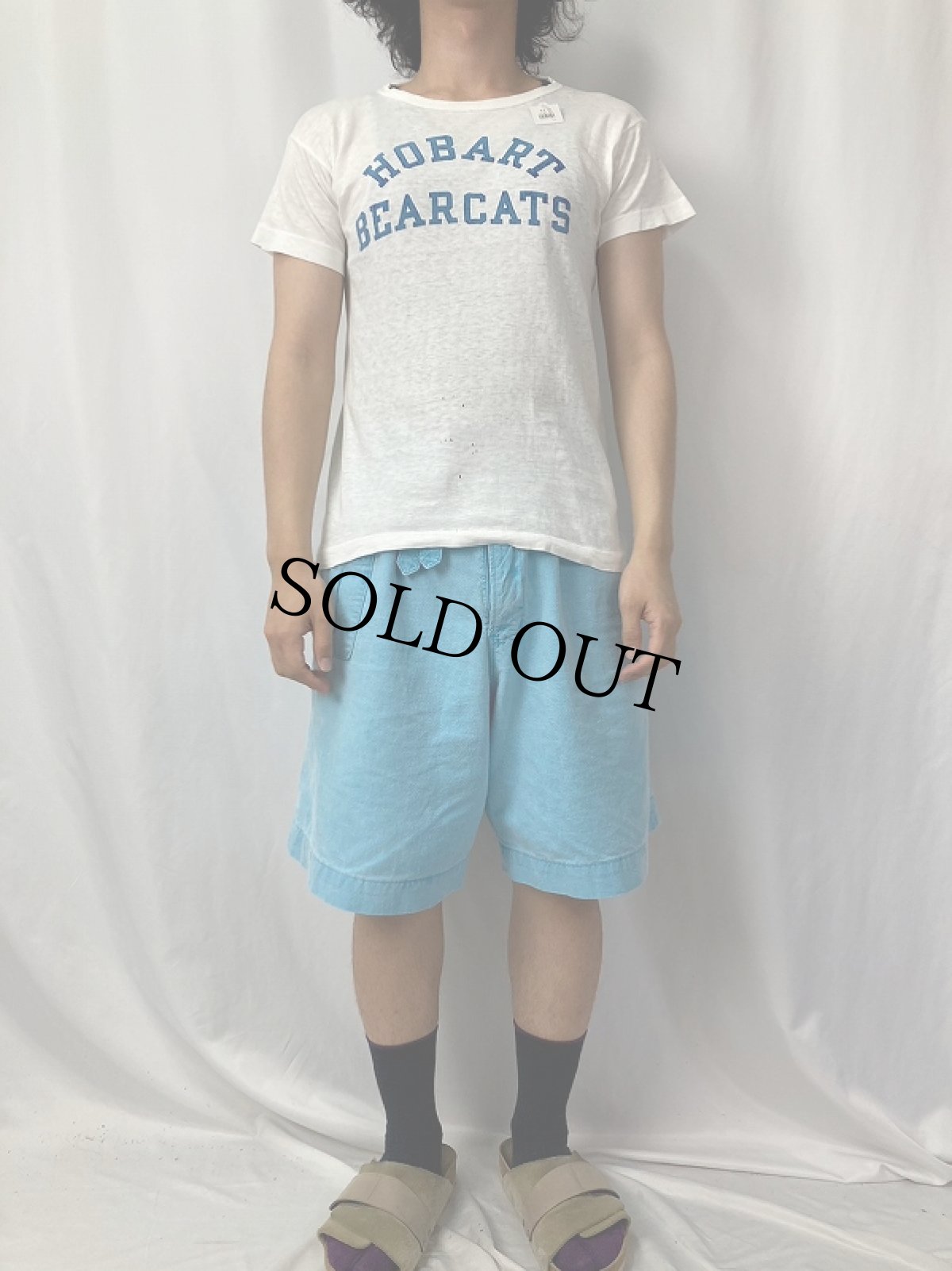 画像3: 60's〜 "HOBART EARCATS" フロッキープリントTシャツ (3)