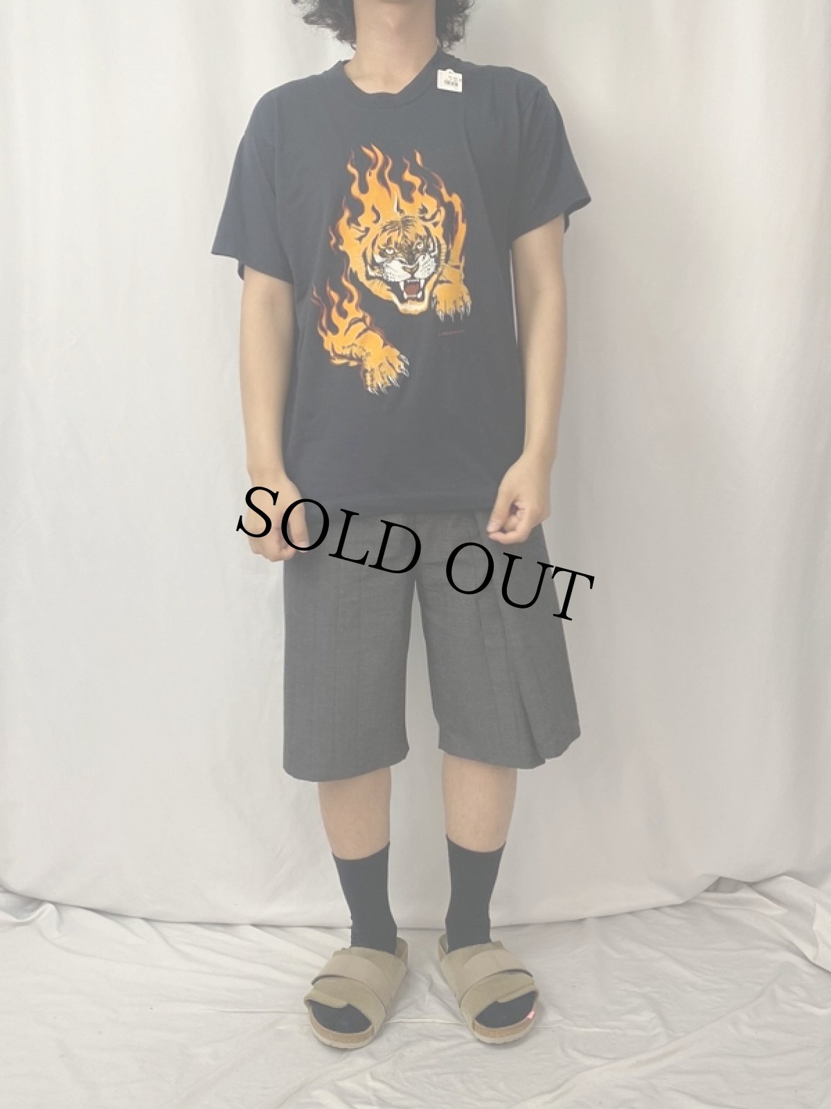 画像3: 80's USA製 "TERRY'S TIGER" 虎プリントTシャツ BLACK L (3)