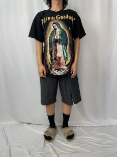 画像3: Virgen de Guadalupe "聖母マリア" 大判プリントTシャツ BLACK (3)