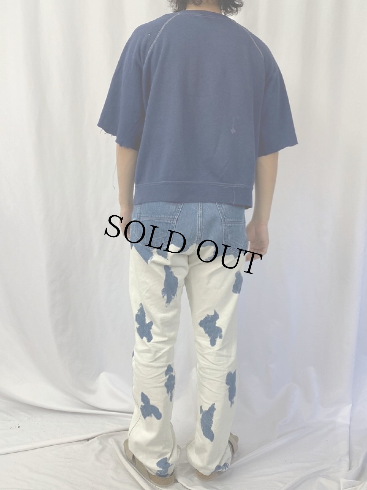 画像4: 60's〜 カットオフ 無地 ラグラン半袖スウェット (4)