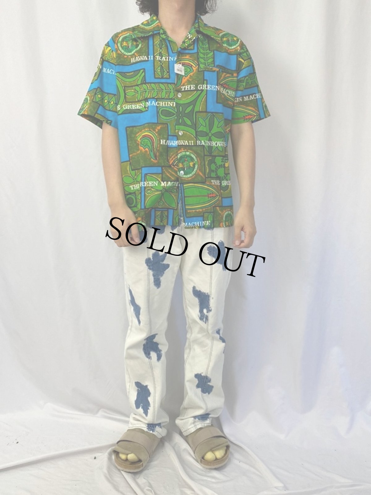 画像2: 70〜80's Kole Kole HAWAII製 総柄 ハワイアンシャツ L (2)