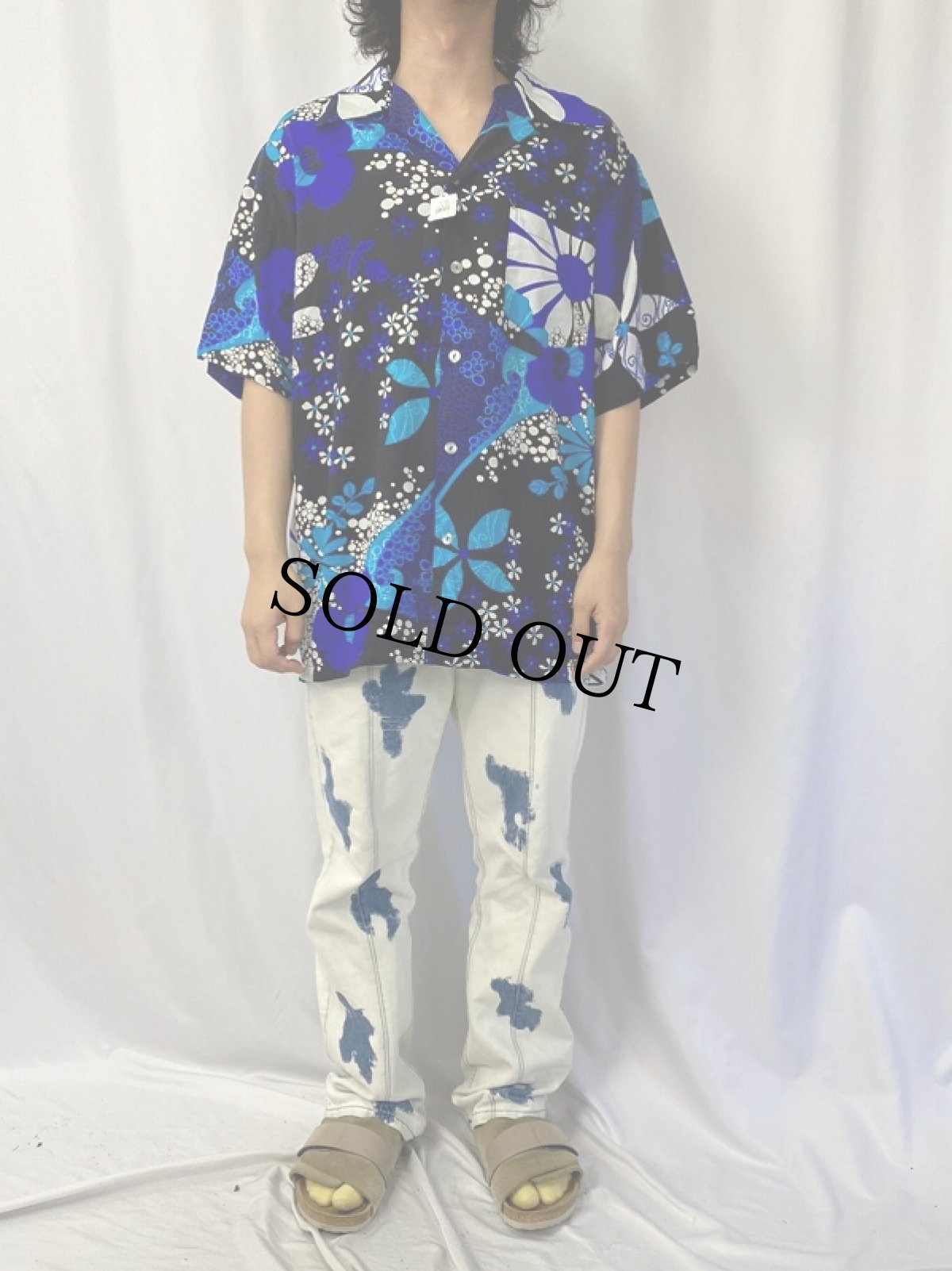 画像2: 70's Hukilau Fashions オールオーバーパターン アロハシャツ (2)