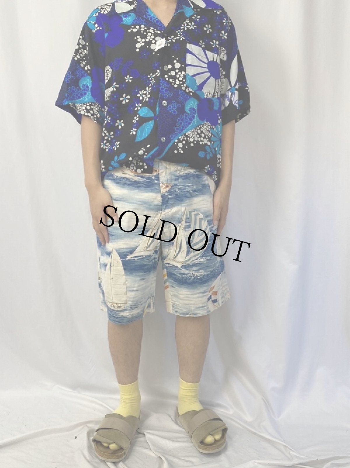 画像2: POLO Ralph Lauren セーリング柄 コットンショーツ W35 (2)