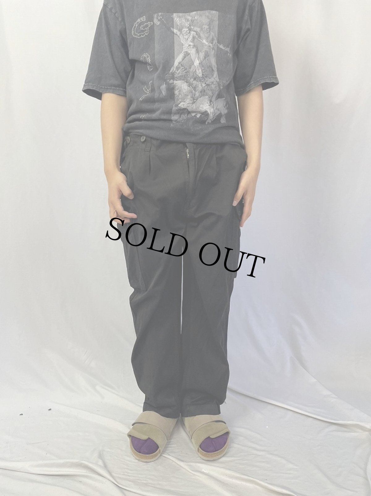 画像2: 90's GERMAN ARMY オーバーダイコットンカーゴパンツ W35 (2)