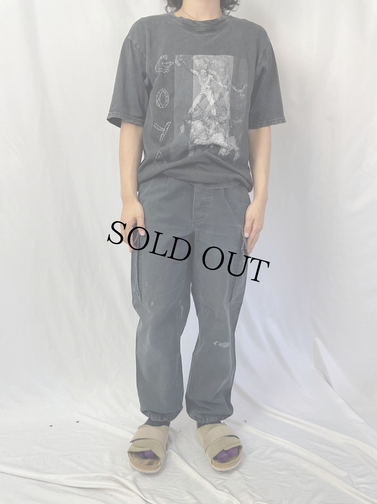 画像2: 90's GERMAN ARMY ブラックモールスキンカーゴパンツ W31 (2)