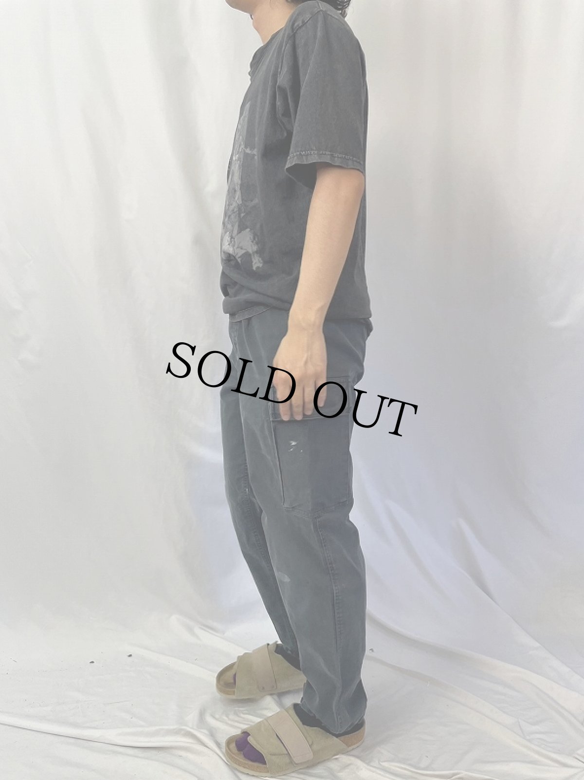 画像3: 90's GERMAN ARMY ブラックモールスキンカーゴパンツ W31 (3)