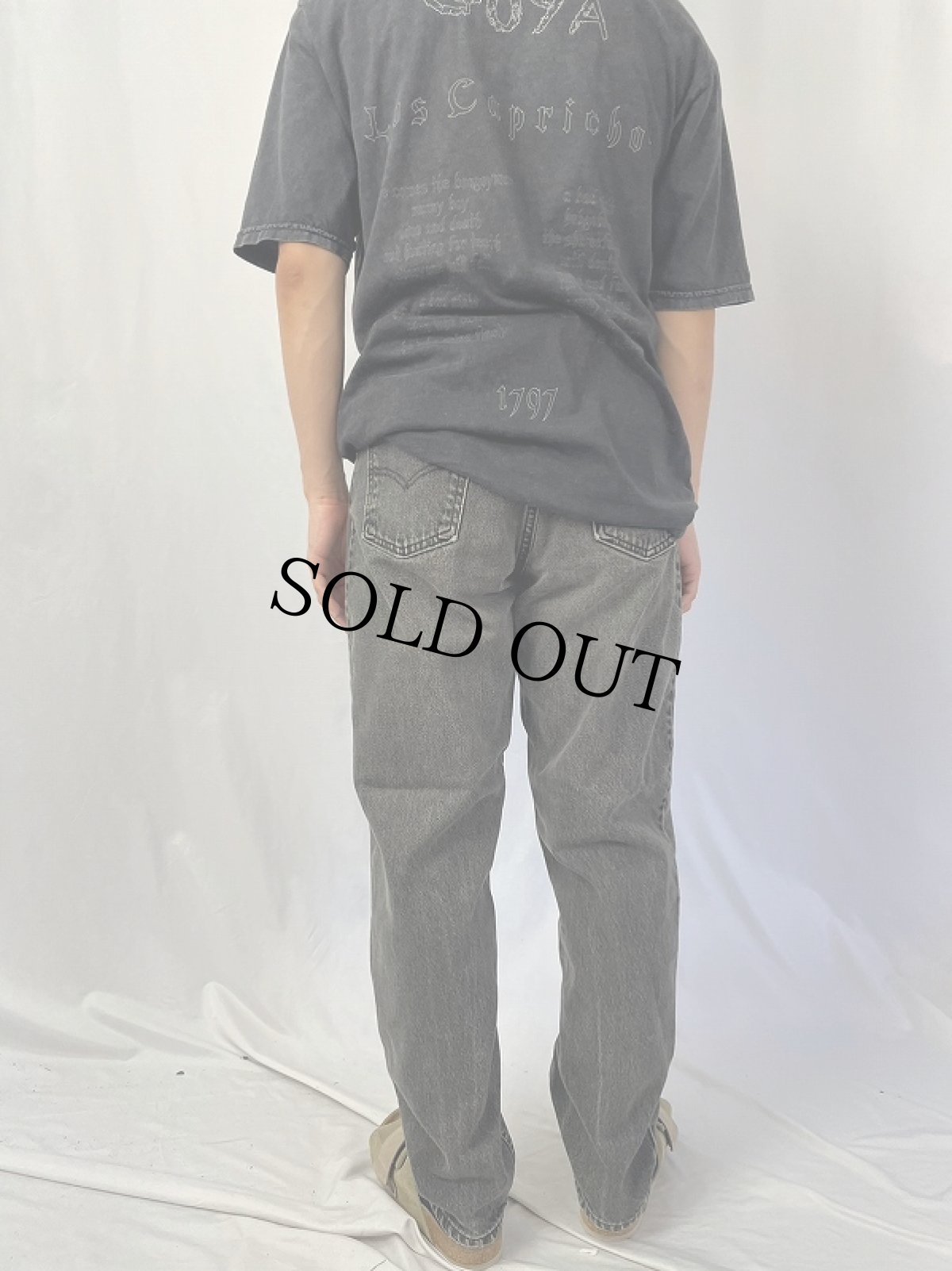 画像4: 90's Levi's 550 USA製 オレンジタブ サルファブラックデニムパンツ W31 (4)