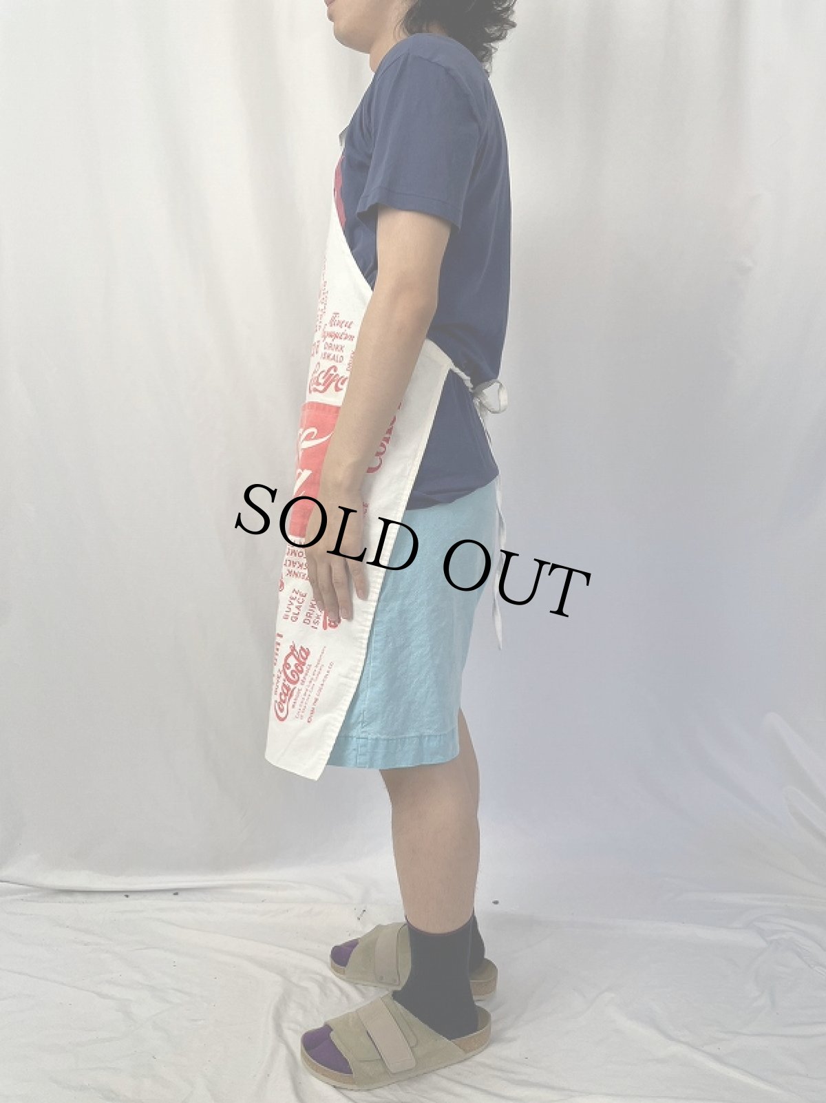 画像3: 80's Coca-Cola ロゴプリント エプロン (3)