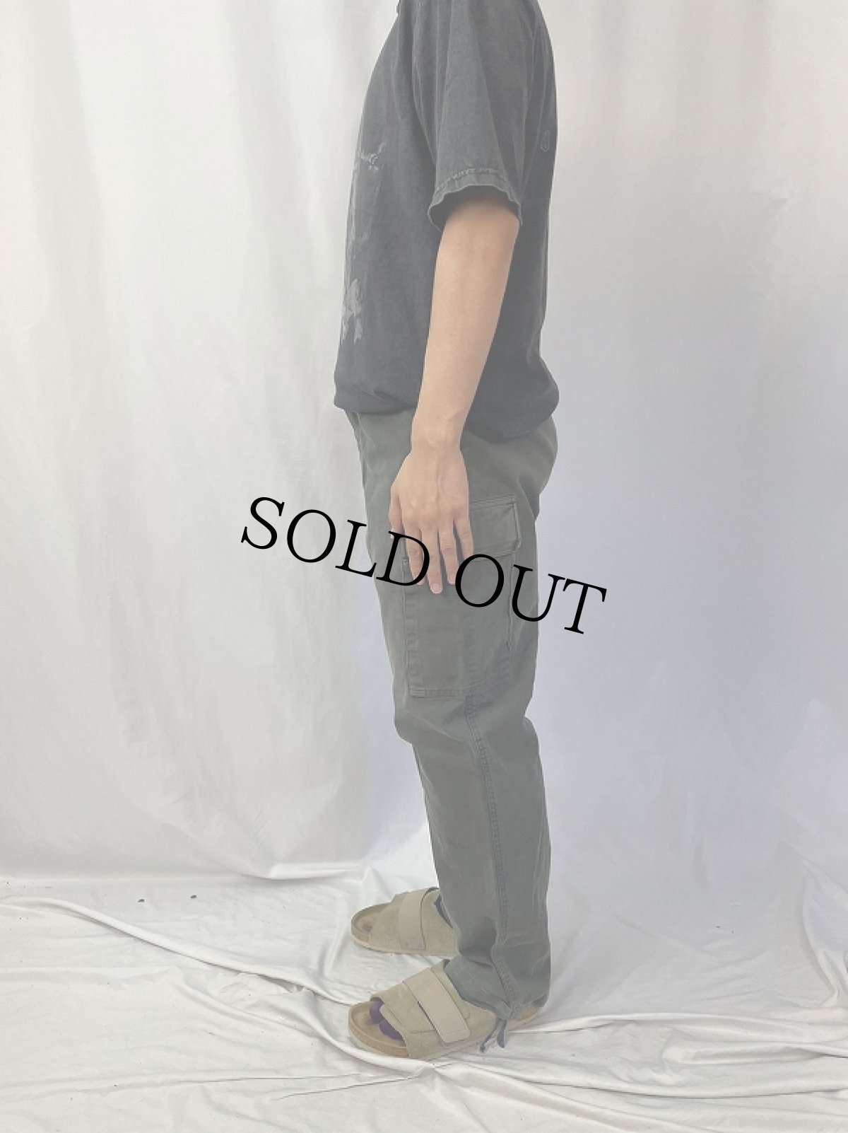 画像3: 90's GERMAN ARMY ブラックモールスキンカーゴパンツ W31 (3)