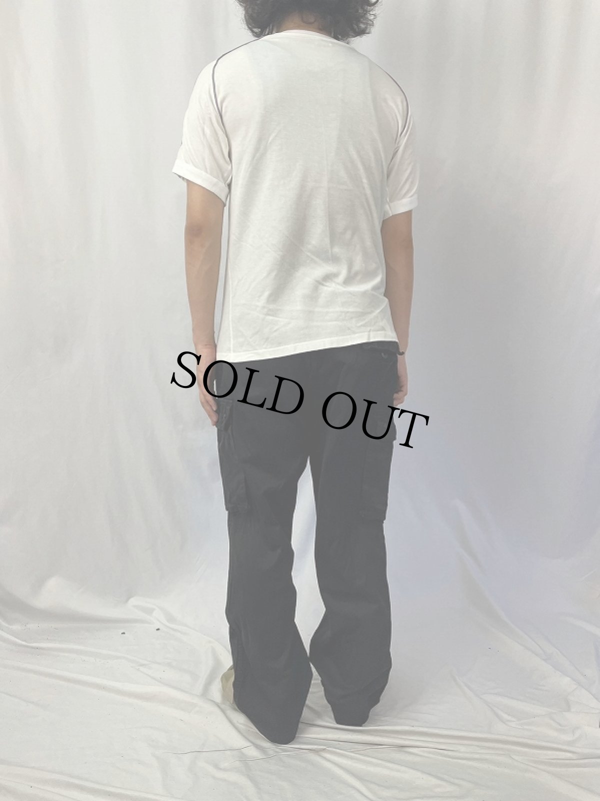 画像4: 80's adidas USA製 ナイロン×コットン ロゴプリントゲームシャツ M (4)