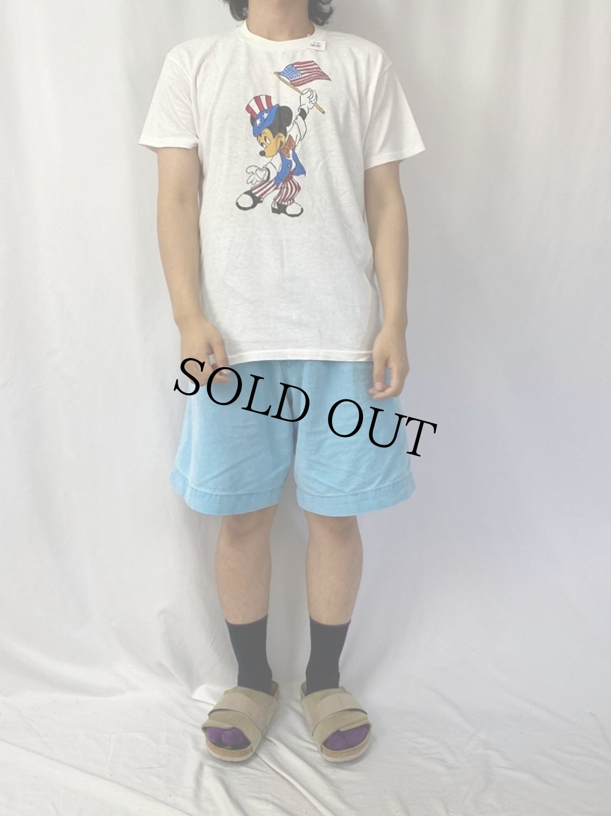 画像2: 70〜80's ブート USA製 MICKEY MOUSE キャラクタープリントTシャツ L (2)