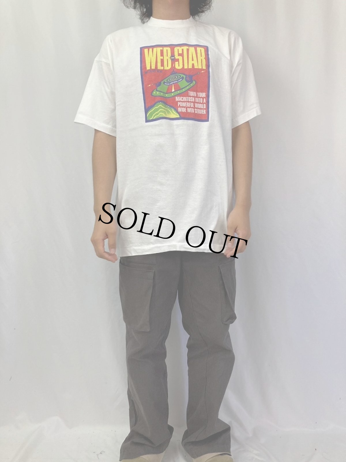 画像2: 90's "WEB-STAR by StarMine" テクノロジー企業イラストプリントTシャツ XL (2)