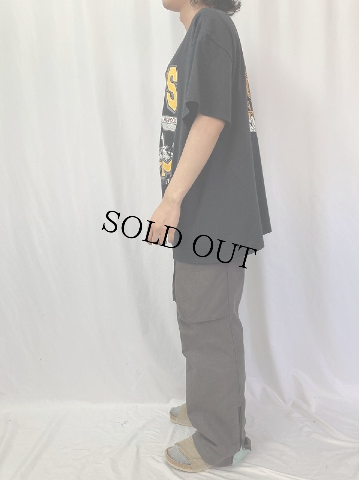 画像4: LORD'S GYM "HIS PAIN YOUR GAIN" ジーザスプリントパロディTシャツ BLACK (4)