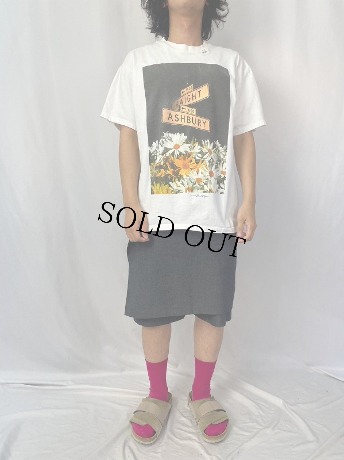 画像2: 90's "1500 HAIGHT 600 ASHBURY" プリントTシャツ L (2)