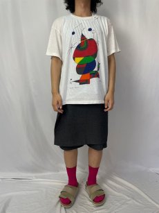 画像2: 80's〜 Joan Miro "Woman, Bird, Star" アートプリントTシャツ XL (2)