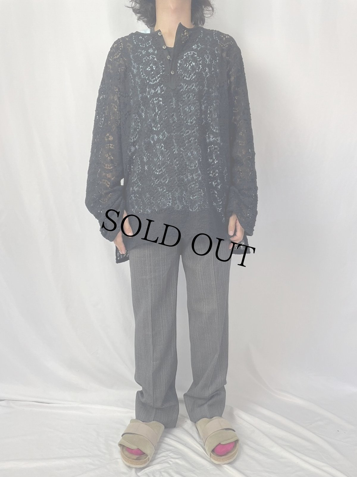 画像2: 50〜60's JAPAN製 "長谷川毛織" チェック柄 1タックウールスラックス W32 (2)