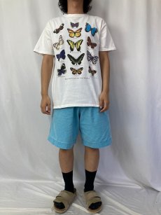 画像2: 90's LIBERTY GRAPHICS USA製 バタフライプリントTシャツ L (2)