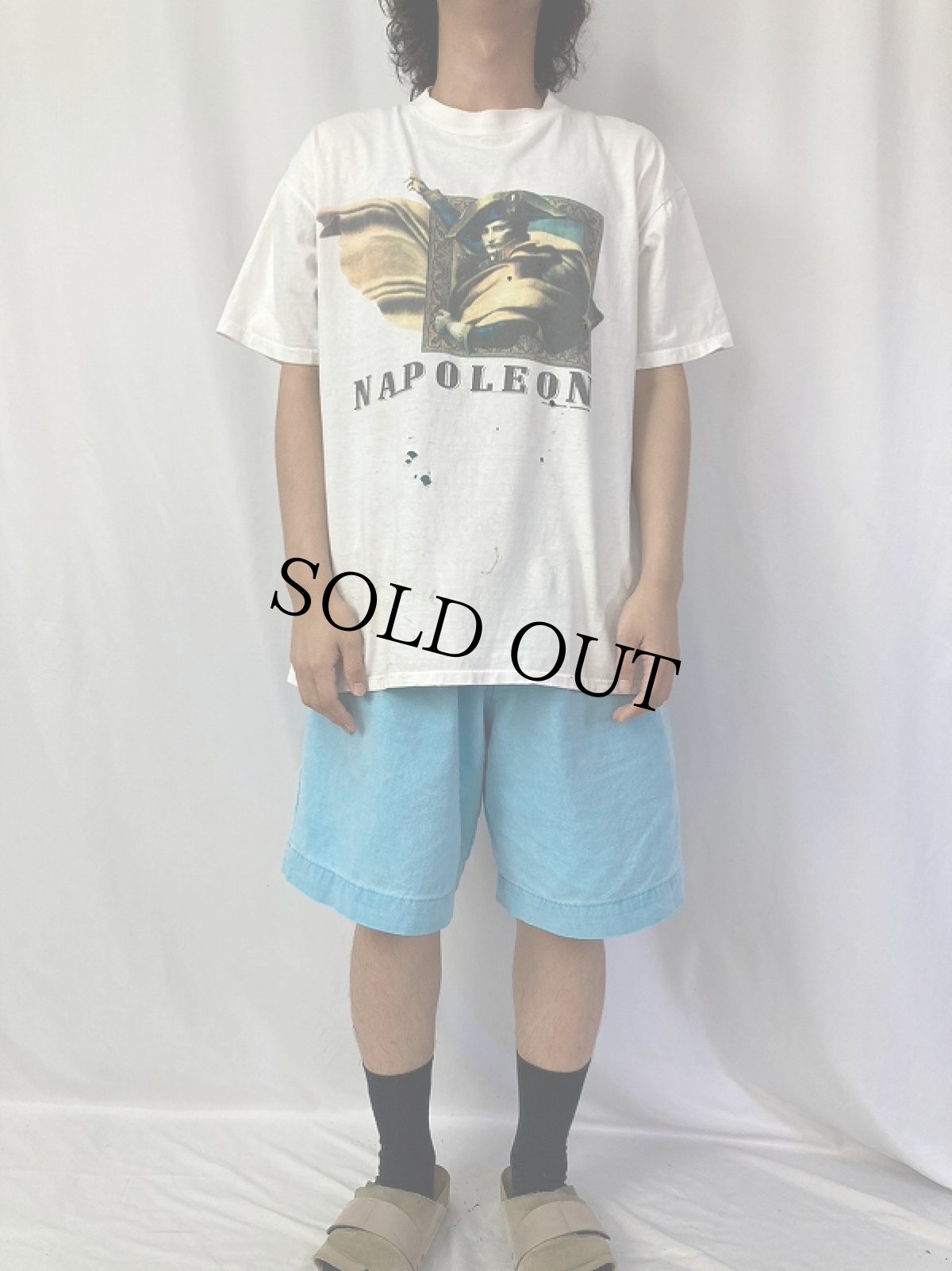 画像2: 90's NAPOLEON  USA製 フランス皇帝プリントTシャツ XL (2)