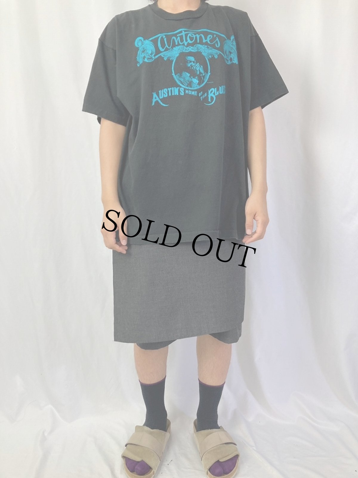 画像3: 90's antone's USA製 "AUSTIN'S HOME OF THE BLUES" ブルース ナイトクラブプリントTシャツ BLACK XL (3)