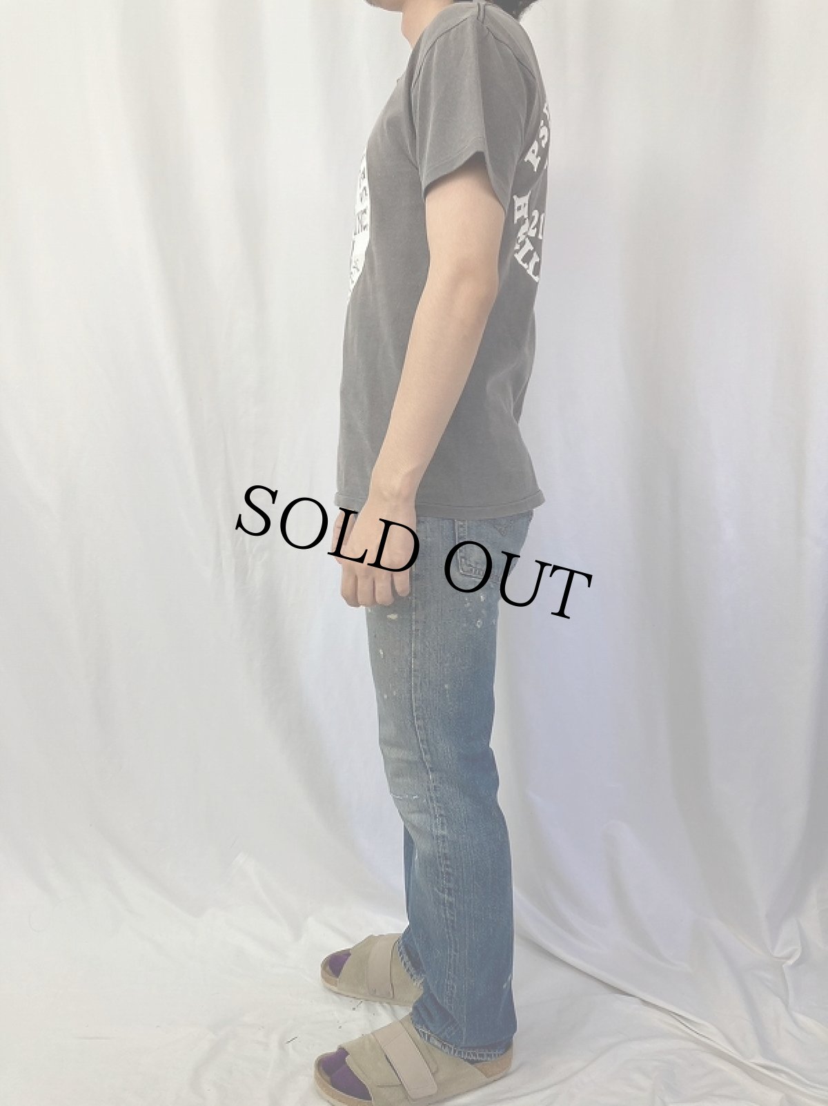 画像4: 90's PSYCO CYCLES USA製 チョッパーバイクカスタムショッププリントTシャツ S (4)