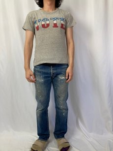 画像2: 【SALE】 VINTAGE "VOTE" 染み込みプリントTシャツ M (2)