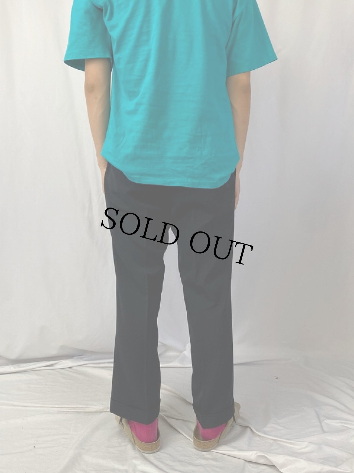 画像4: 50〜60's JAPAN製 "兒玉毛織" 1タックウールスラックス BLACK W32 (4)