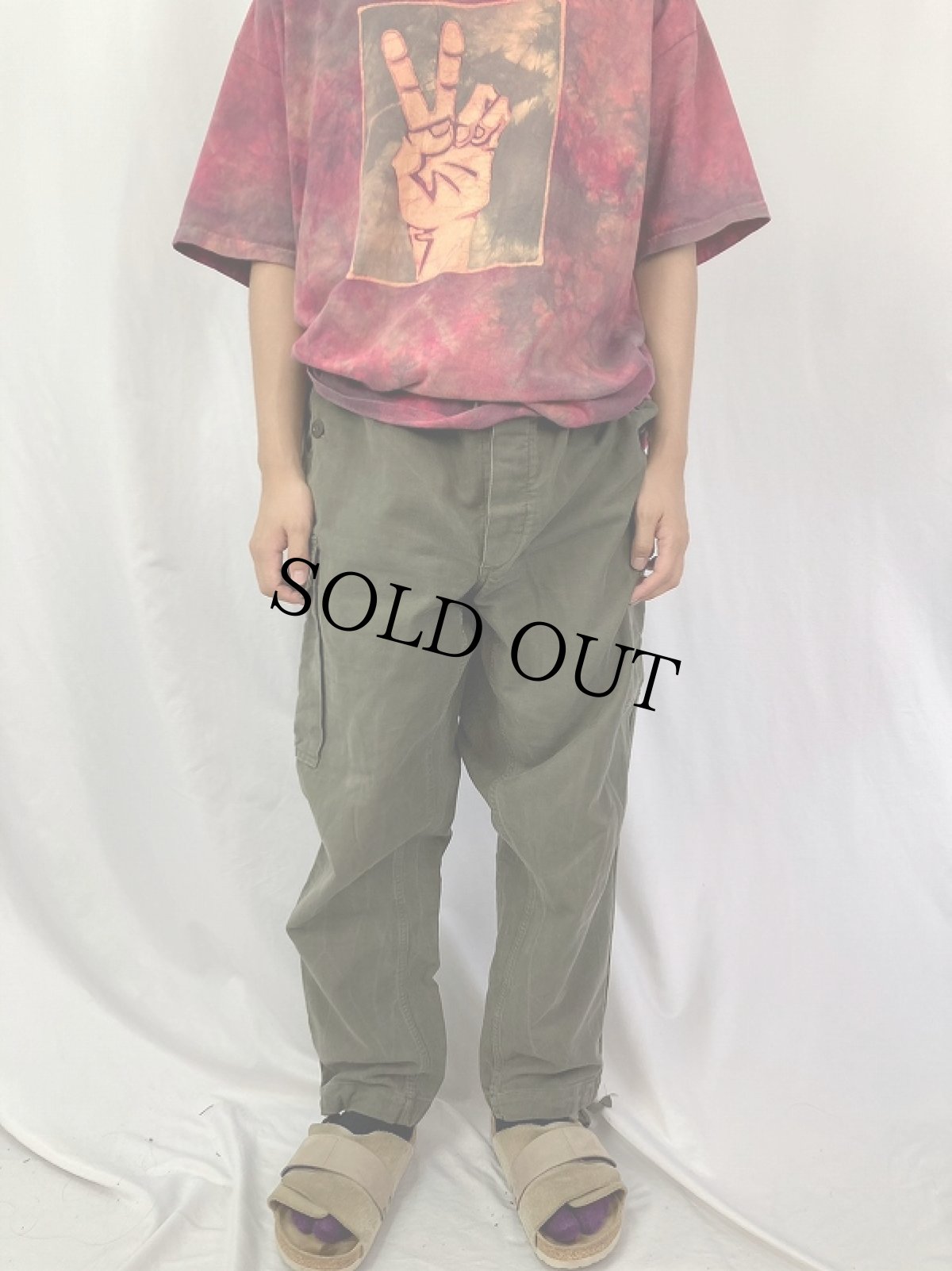 画像2: 80's GERMAN ARMY モールスキンカーゴパンツ W38 (2)