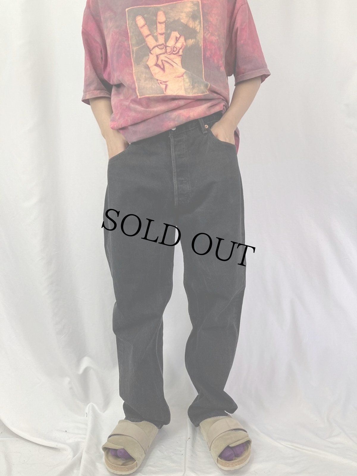 画像2: 90's Levi's 501 USA製 サルファブラック デニムパンツ W38 (2)