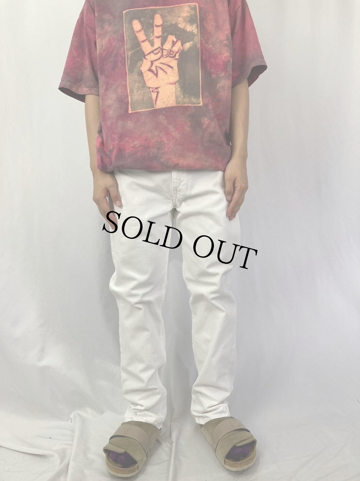 画像2: 90's Levi's 505 USA製 オレンジタブ ホワイトデニムパンツ W33 (2)