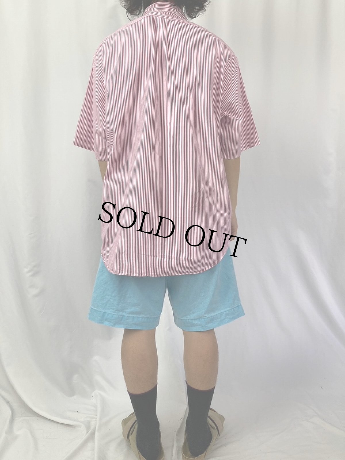 画像4: POLO Ralph Lauren "BIG SHIRT" ストライプ柄 ロゴ刺繍ボタンダウンコットンシャツ L (4)