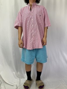 画像2: POLO Ralph Lauren "BIG SHIRT" ストライプ柄 ロゴ刺繍ボタンダウンコットンシャツ L (2)