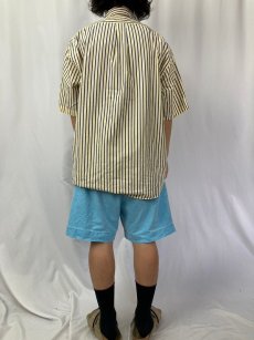 画像4: POLO Ralph Lauren "BIG SHIRT" ストライプ柄 ロゴ刺繍ボタンダウンコットンシャツ L (4)