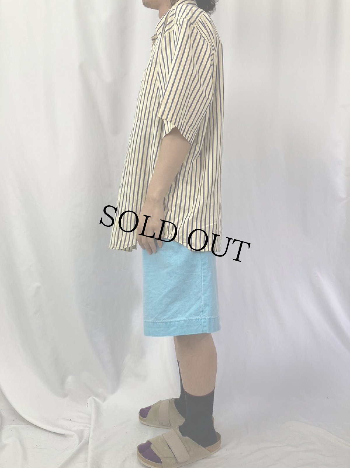 画像3: POLO Ralph Lauren "BIG SHIRT" ストライプ柄 ロゴ刺繍ボタンダウンコットンシャツ L (3)