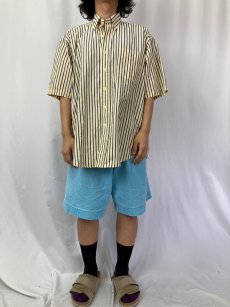 画像2: POLO Ralph Lauren "BIG SHIRT" ストライプ柄 ロゴ刺繍ボタンダウンコットンシャツ L (2)