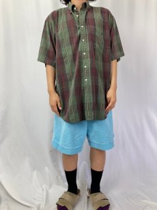 画像2: POLO Ralph Lauren "The Big Shirt" インディアンマドラスチェック柄 ロゴ刺繍ボタンダウンコットンシャツ L (2)