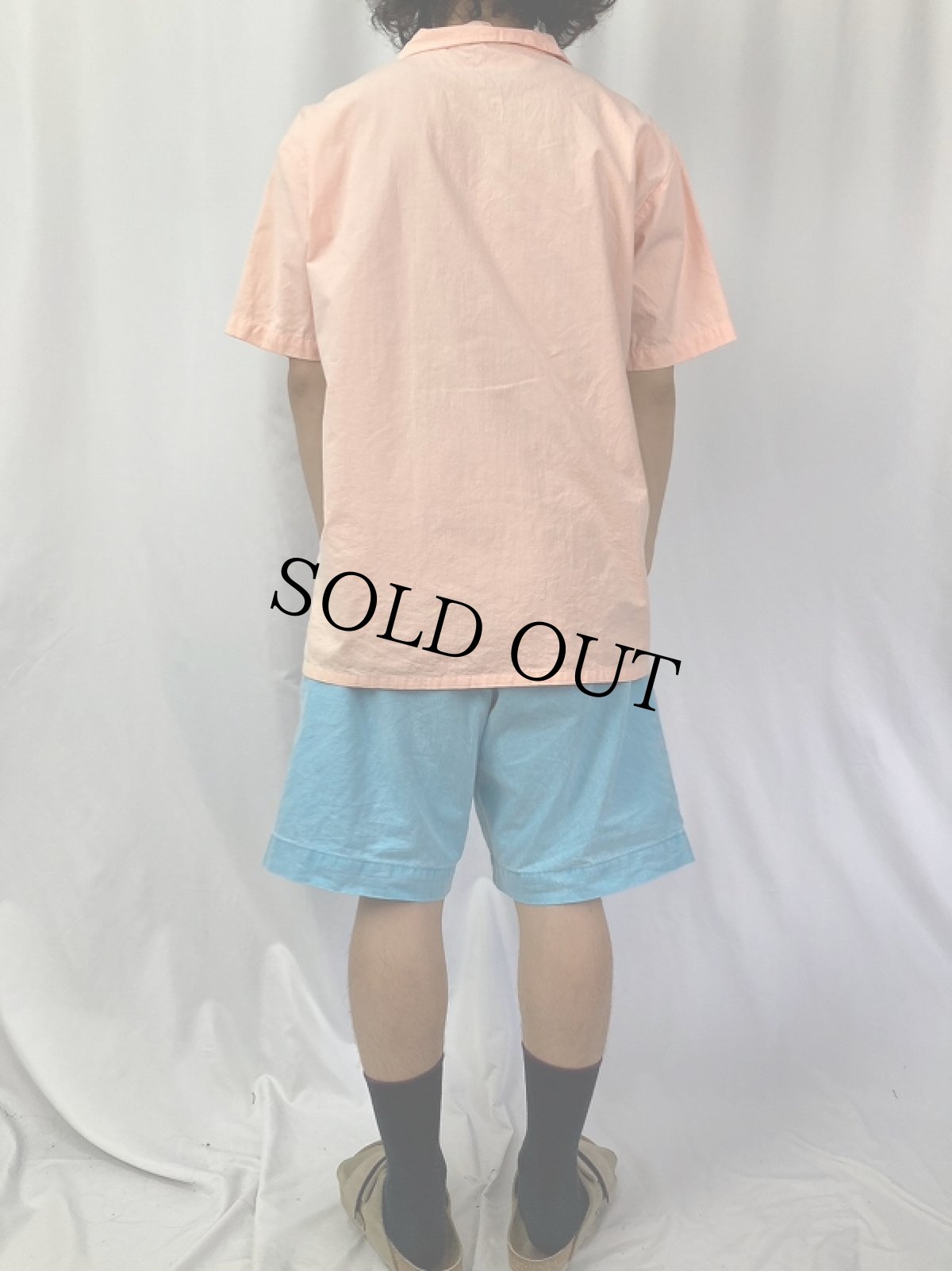 画像4: 80's DEE CEE USA製 オープンカラーコットンシャツ L (4)